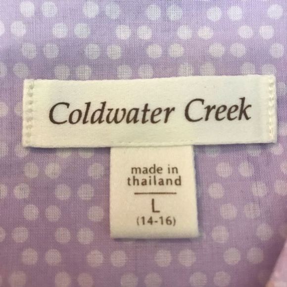 Coldwater Creek Sheer Purple Paisley Button Down L - Picture 8 of 13